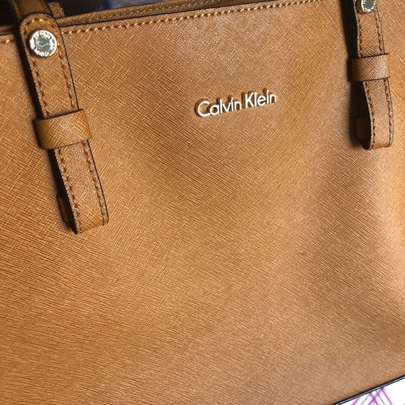 Calvin klein brown leather bag Clearance